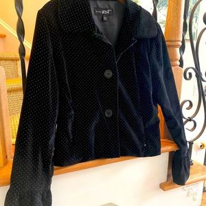 Black Rivet Cotton Velour Jacket